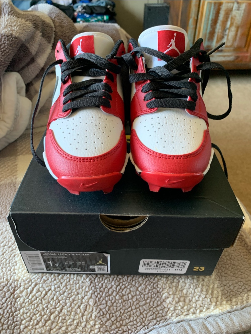 Nike Kids Red, White & Black Low-Top Cleats